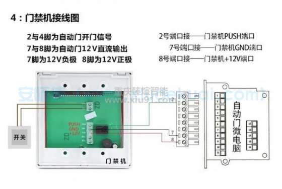 自動門控制器門禁接線圖解