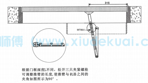 自動開門機(jī)推桿安裝圖