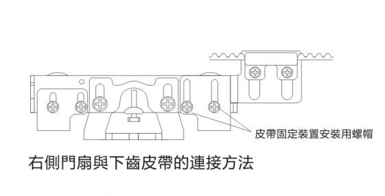 賀多龍自動門單開門皮帶及連接板裝配圖